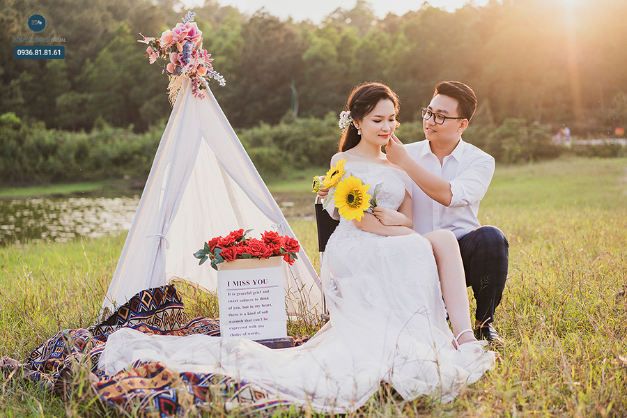 Chụp ảnh cưới bình minh tại Hồ Yên Trung
