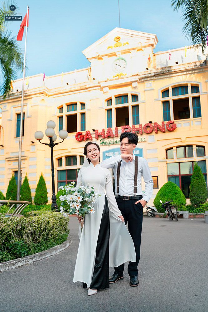 Chụp ảnh cưới với áo dài concept cổ điển 