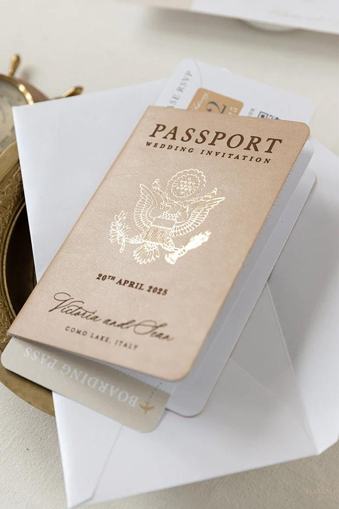 Thiệp cưới Passport