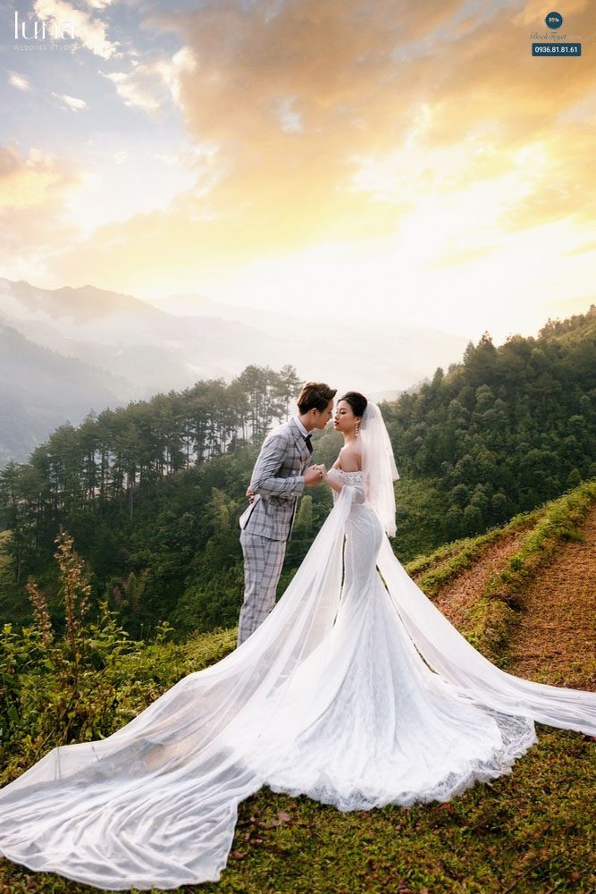 Background chụp ảnh cưới đồi núi