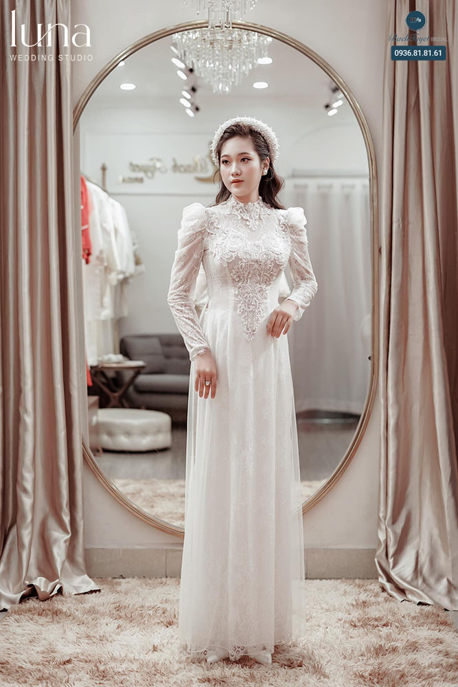 Cô dâu cần lưu ý gì khi chọn áo dài cưới trắng?
